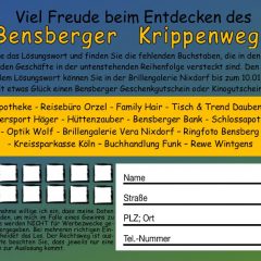 Bensberger Krippenweg: Einladung zum stimmungsvollen Bummeln und Gewinnen!
